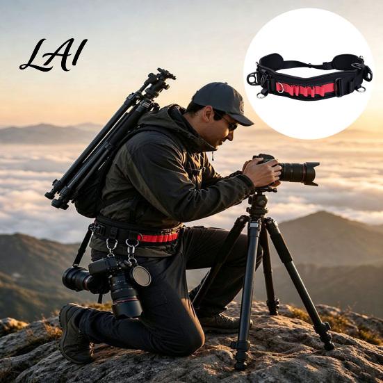 Event Photography Equipment Holder Adjustable Waist Belt with Multi Mount Points Heavy Duty Outdoor Travel Gear Nylon Camera Strap for Travel,