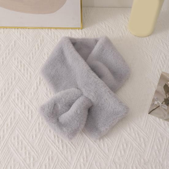Imitation Animal Hair Scarf Women Solid Color Thickened Plush Versatile Winter Scarf Versatile Style