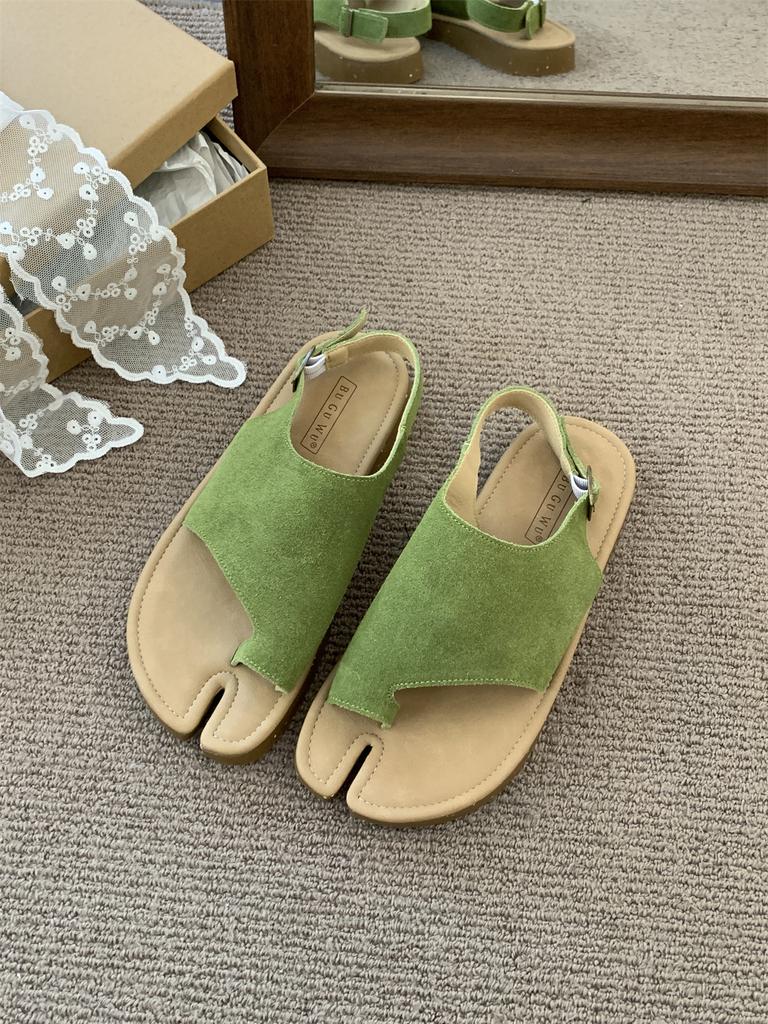 Fashion Women's Plus Size 40 Sandals Buckle Strap Round Toe Casual Female Flat Shoes Thimble Toe Cover Heel Comfortable Light Sandal