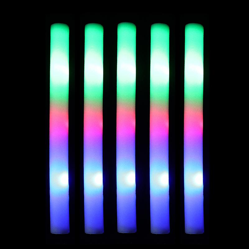 1/10 шт. светодиодные светящиеся палочки цветные RGB флуоресцентные пенопластовые палочки для вечеринки рейв трубка светящаяся лампа Рождество день рождения свадьба украшение вечеринки