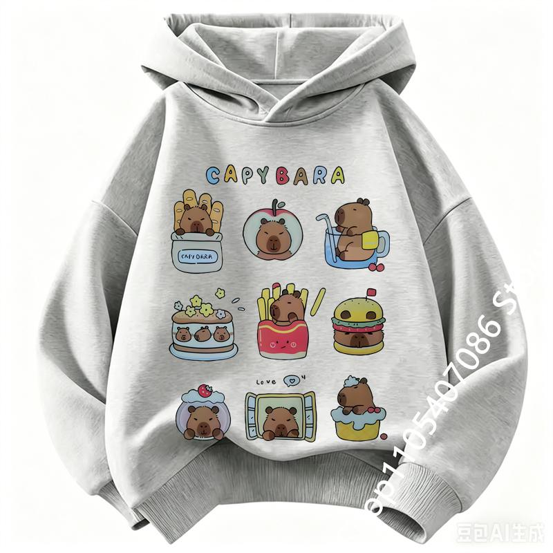 2026 Funny Stylish Capybara Fashion Design Sweatshirt Children's Hoody for Boys Girls Autumn Winter Casual Hoodies