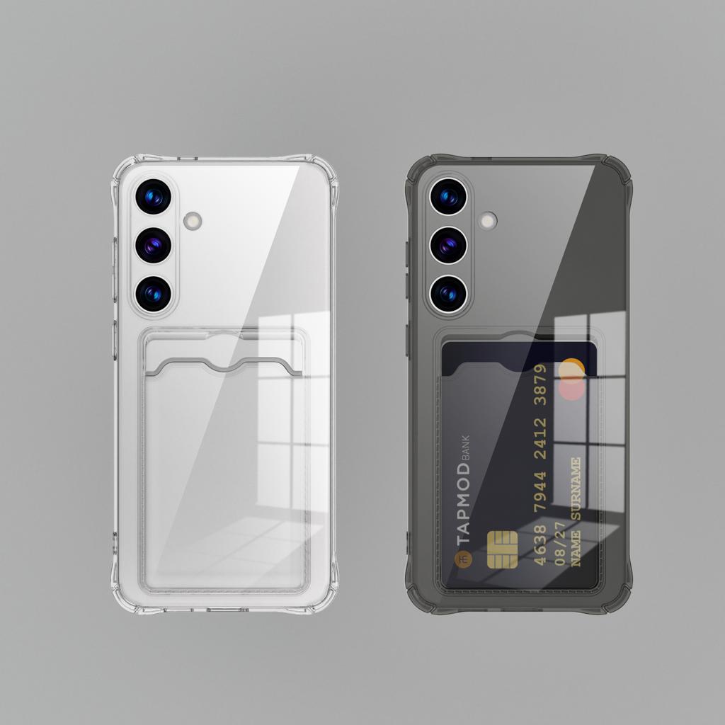 Прозрачный чехол-кошелек из силикона для Samsung Galaxy S26 S25 Edge S24 S23 S22 S21 Plus 20 Ultra S20 FE Защитная крышка