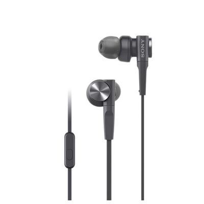 Sony B Наушники с глубоким пультом и черные MDR-XB55AP Внутриканальные с басами, Микрофон,