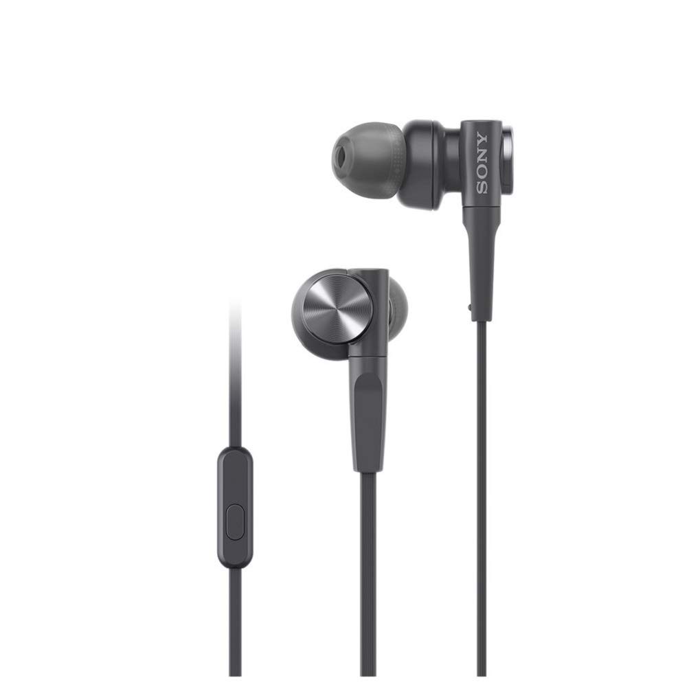 Sony Earphones Deep Bass Model MDR-XB55AP: Canal Type with Remote Control and Microphone, Black MDR-XB55AP B