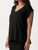 Women's Oversized V Neck Sweater Vest Sleeveless Ribbed Knit Loose Fit Top