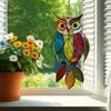 Owl Pendant Outdoor Hanging Decoration Realistic Looking Simple Installation Colorful Handmade Stained Owl Ornament