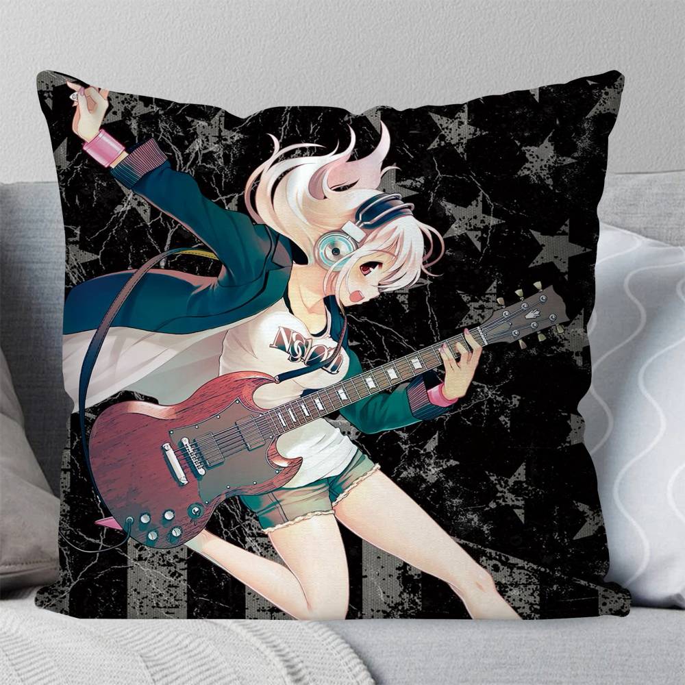 Manga Singer Super Sonico Pillow Case Fashion Square Pillowcase Bedroom Sofa Room Ins Decoration Leisure