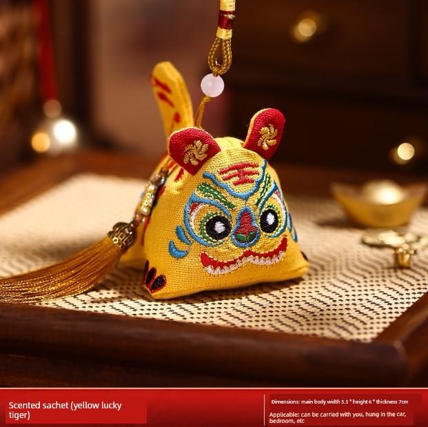 Toad Sachet for Dragon Boat Festival Decoration, Five-Poison Frog Incense Pouch, Handmade Embroidery Finished Product, Mugwort Mosquito-Repellent
