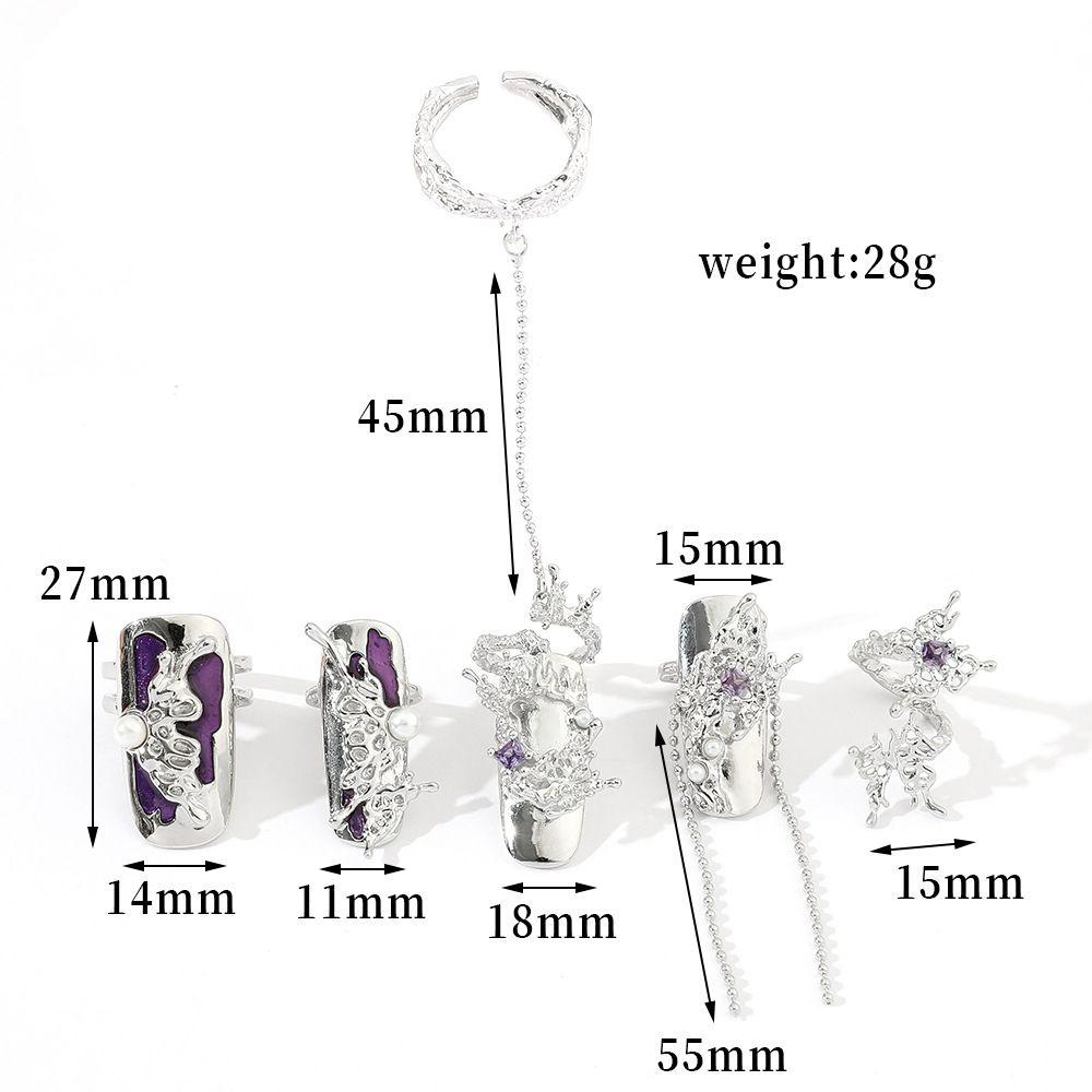 Кольца Цепь Доспехи Набор Кольцо Кольца Наборы Женские Открывающиеся Кольца Кольца для Пальцев Кольца для Защиты Ногтей