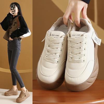 Осенние маленькие белые туфли новая корейская версия ins студентки увеличивающие рост спортивные туфли на платформе модная повседневная обувь