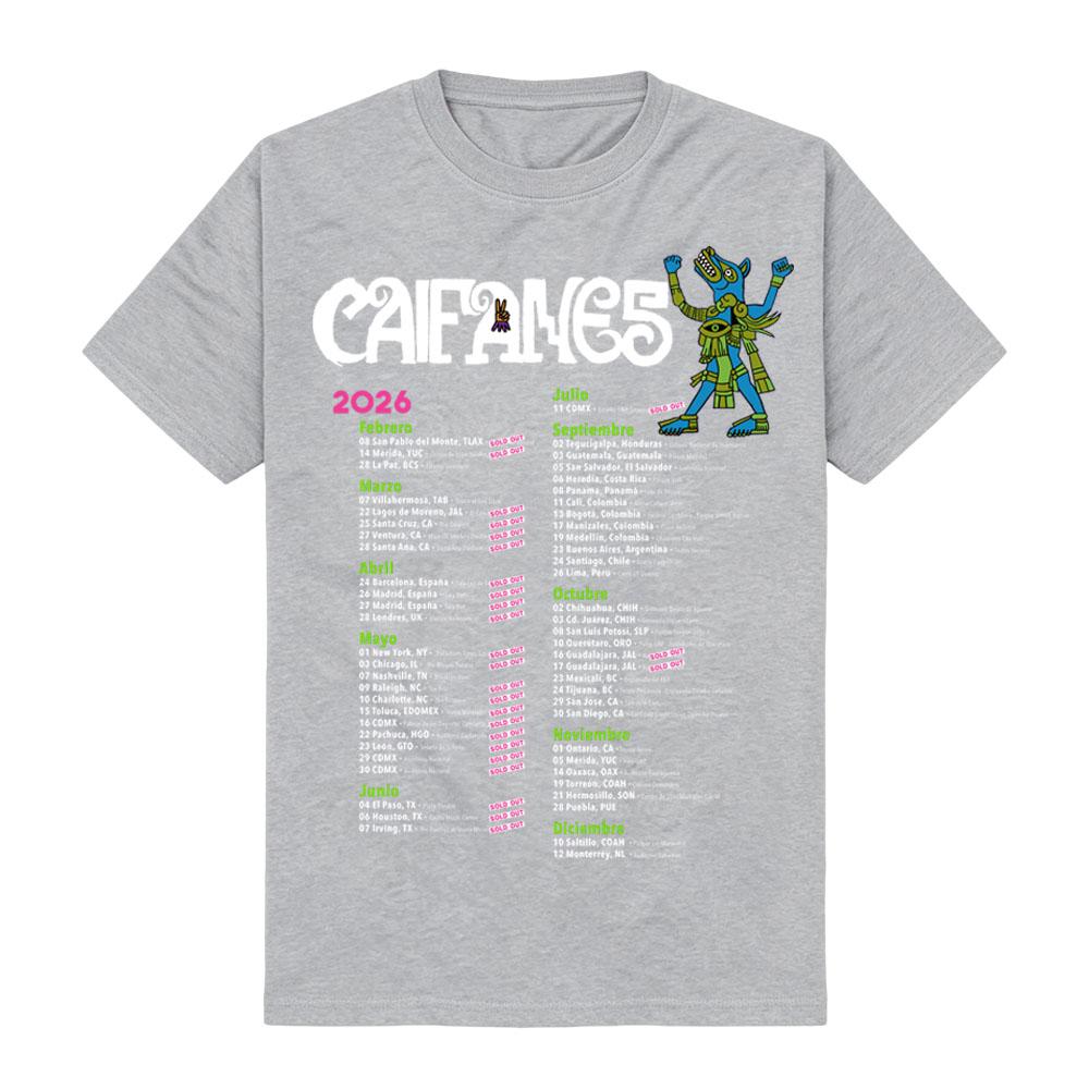 НОВЫЙ Caifanes Band 2026 Дата тура Футболка Фиолетовый Гранж мода Круглый вырез Высокое качество Удобная короткий рукав Взрослый Унисекс
