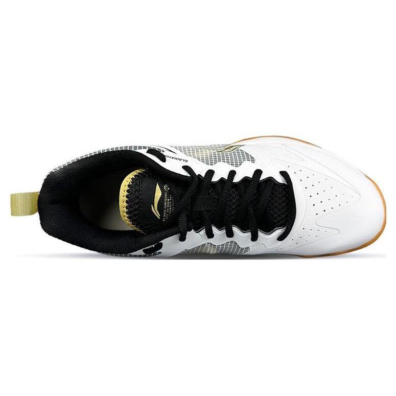 Li Ning Gladiator Удобные нескользящие износостойкие низкие кроссовки для бадминтона унисекс белые черные AYZT011-3