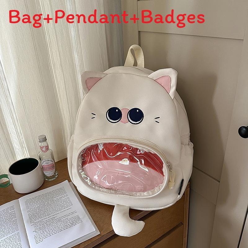 Cat Cartoon Animal Backpack With Nylon Material For Daily Use