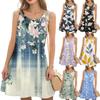 Women's Casual Fashion Floral Print Round Neck Sleeveless  Dress