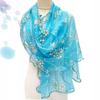 Lace Scarf Women Lightweight Hijab Elegant 2024 Print Silk Neckerchief Shawl Wraps Headband Handle Hair Accessories Bandana