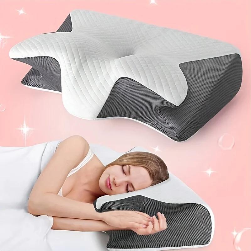 Ergonomic Butterfly Cervical Pillow Slow Rebound Memory Foam Orthopedic Neck Pillow Breathable Sleeping Pillow Daily Rest