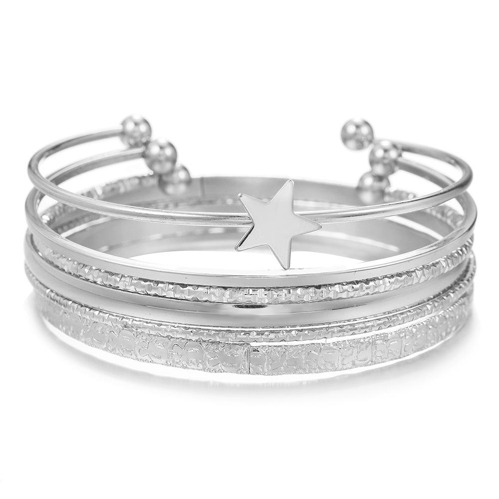 Винтажный хип-хоп индийский сферический браслет-манжета набор из 9 штабелируемых браслетов