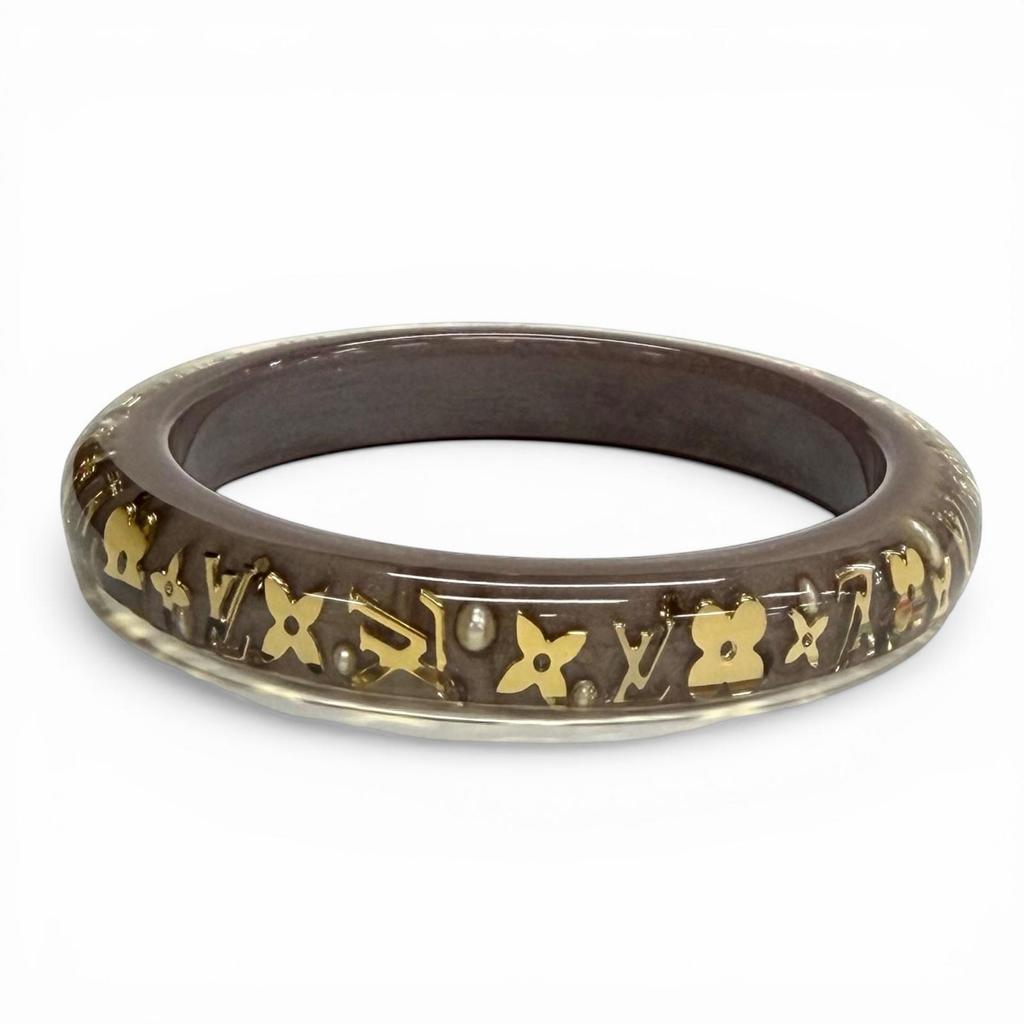 Excellent LOUIS VUITTON Bangle Brasserie Unclosure TPM Clear brown Women M65867 Used
