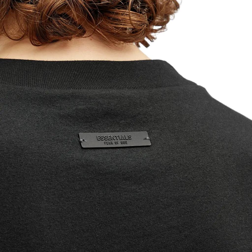 Fear of God Essentials Хлопковая футболка с круглым вырезом Черная Мужские Топы 125HO244190F