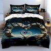 Swan pair, floral heart. Bedding sets Duvet cover sets Duvet covers Pillowcases(1 * Duvet Cover 2 * Pillowcases without duvet insert)