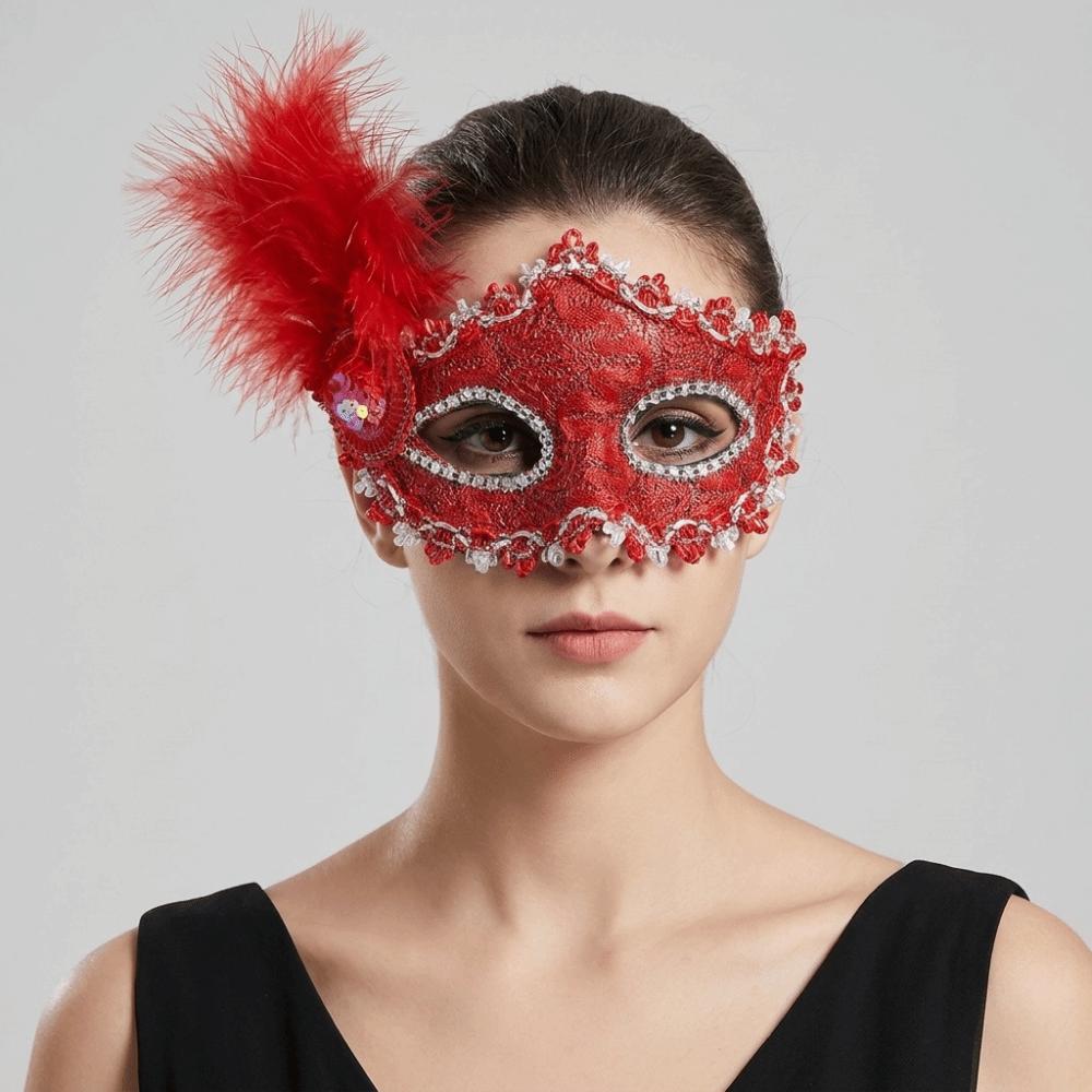 Lace Feather Mask Multicolor Masquerade Ball Mask Halloween Festival Party Mask Costume Party