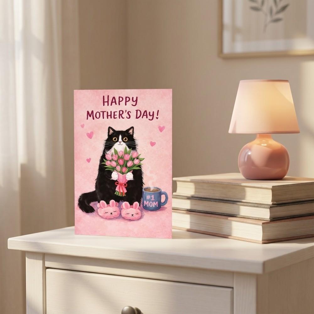Blessing Message Mother's Day Greeting Card with the Words Invitation Card  Family Gatherings