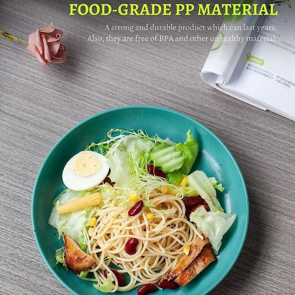 Круглый вертикальный узор, тарелка для еды из пшеничной соломы, интегрированный формовочный пластиковый поднос для фруктов, детский