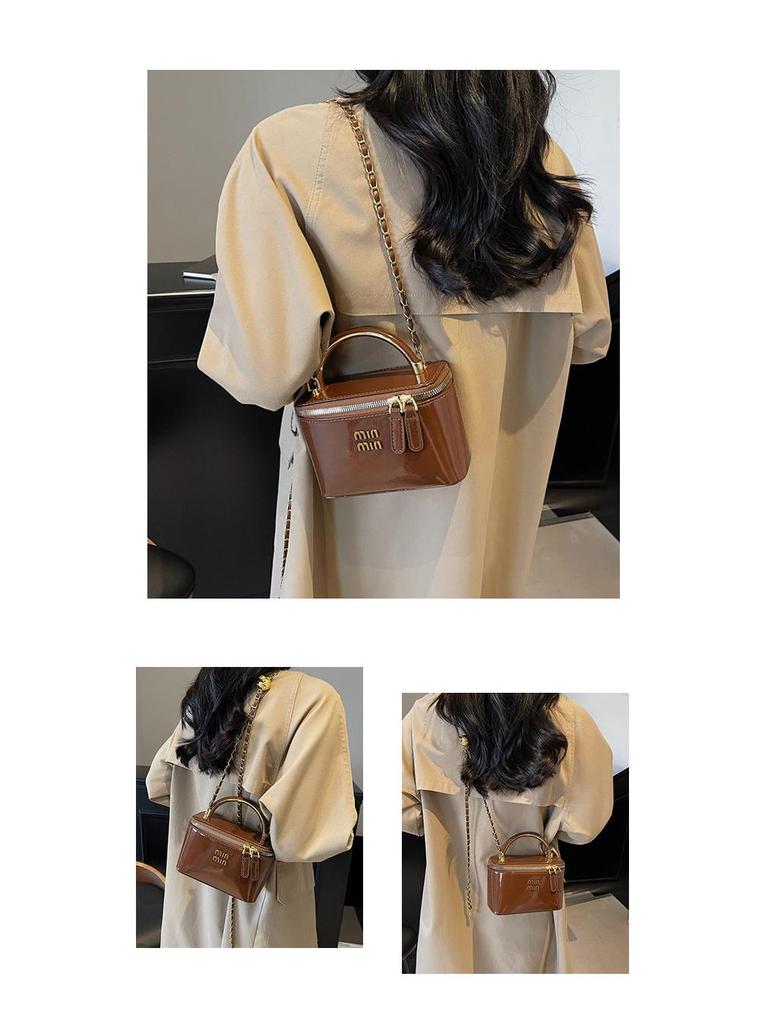 Винтажная маленькая квадратная сумка Miu на цепочке - Женская повседневная модная сумка через плечо и кроссбоди