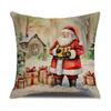 Santa Claus Linen Pillowcase Cartoon Snowman Cushion Cover Combination Outdoor Garden Party Decoration Pillowcase