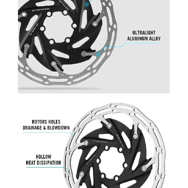 RYET Тормозные роторы для велосипеда 140 мм/160 мм 6 болтов и Center-Lock Роторы для MTB Дорожного велосипеда Дисковые тормозные роторы для велосипеда Велосипедные аксессуары