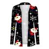 Женский кардиган необычной формы с длинными рукавами и карманами с рождественским принтом