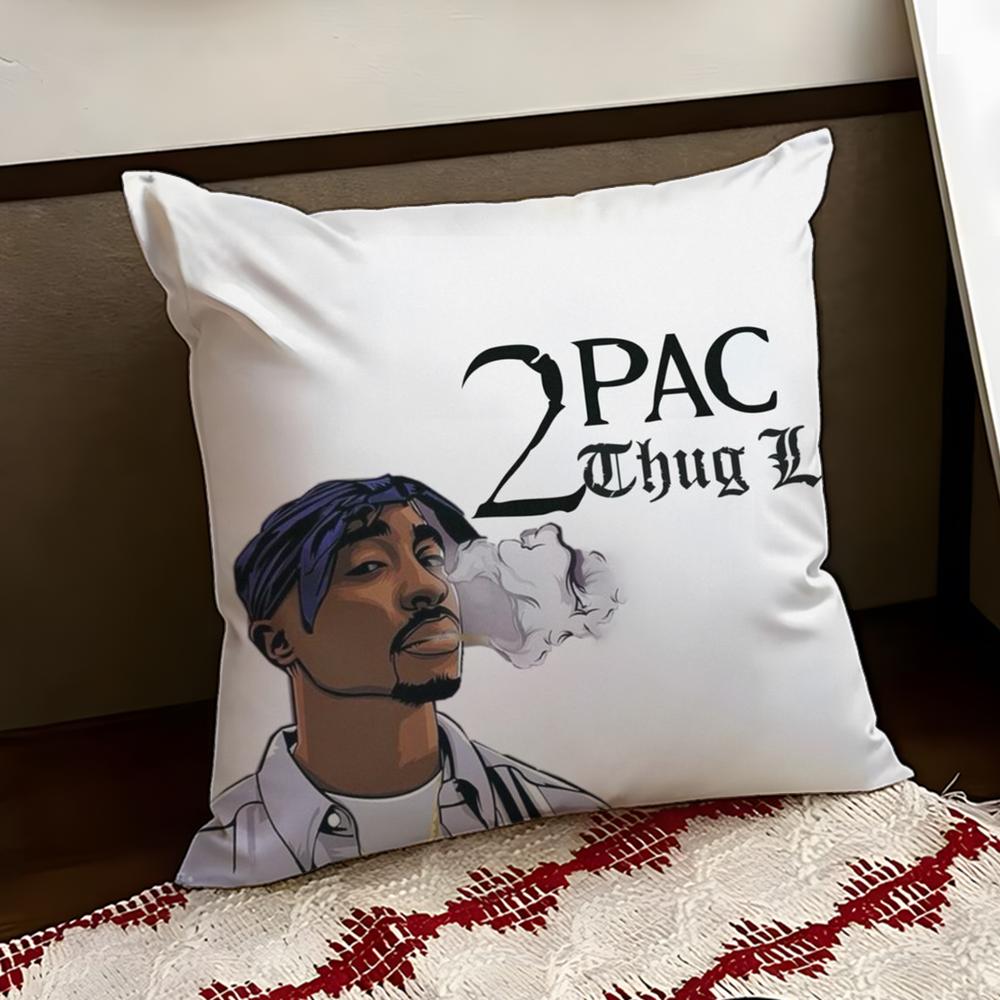 2PPAC Tupac SShakur Cushion Cover Reversible Soft Durable Pillow Cover Home Car MultiScene Use for Daily Comfort