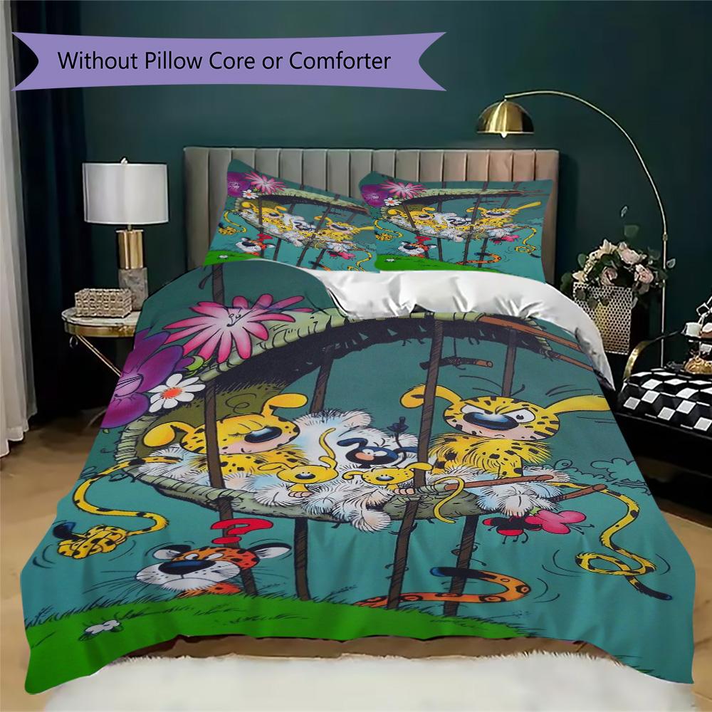Marsupilami anime style Pattern Bedding,Quilt Set Quilt Cover Pillowcase Home Birthday Gift (1*duvet cover+2*pillowcase,without core)ZSJT0917309