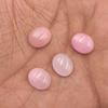 Dyed PInk Jade Oval Cabochon Loose Gemstone Lot 4 Pcs 10*12 MM 24 CT For Jewelry Making