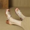 Fashion New Summer Sandals Square Toe Sandals for Women Chunky Heels Sandals Fashion Mixed Color Ladies Shoes High Heels Women Pumps