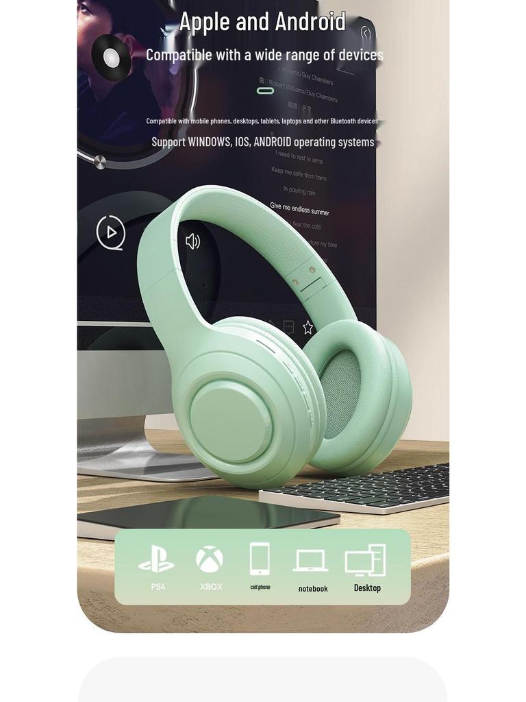 Wireless Over-Ear Bluetooth Headphones with Long Battery Life, Heavy Bass, and Call Functionality