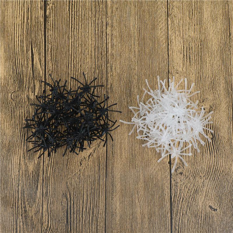 Партия 30 шт Хэллоуин Пластиковый Черный Паук Шуточные Игрушки Украшения Реалистичный Реквизит