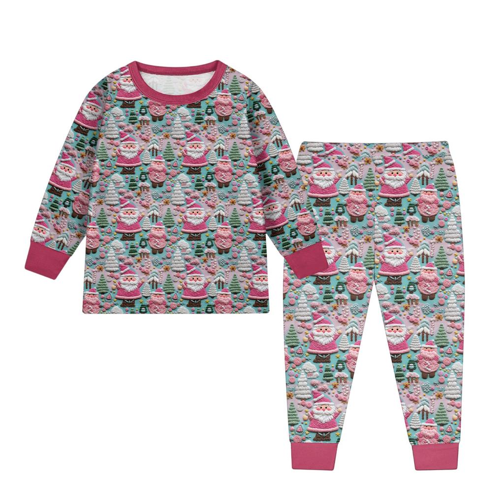 Детский модный костюм юбка топ с круглым вырезом и длинными рукавами брюки