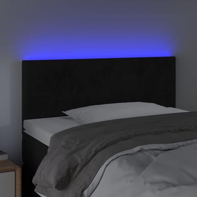 LED Headboard Black 80x5x78 88 Cm Velvet