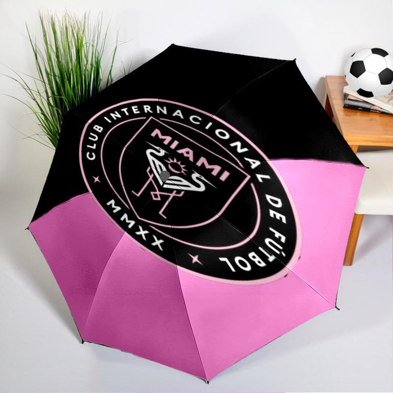 Inter Mi-ami Fc Emblem Printed Automatic Umbrella, 8-Frame for Travel, camping, Casual Umbrella, Essential Gift for for family and friends