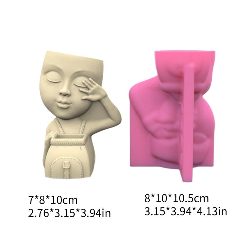 Silicone Flowerpot Mold Silicone Vase Mold Concrete Molds Pencil Holder Moulds Suitable for Succulent