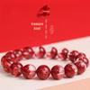 Браслет из киновари и минеральных кристаллов Lingxi - Дизайн "Красный горшочек с сокровищами"