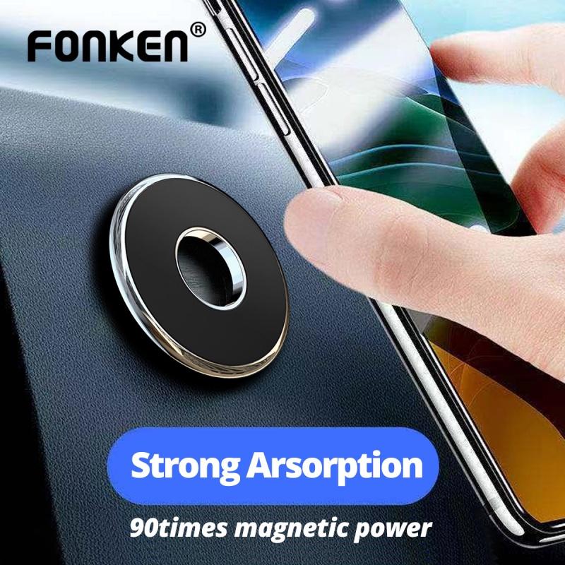 FONKEN Магнитный автомобильный держатель для телефона из цинкового сплава, автомобильный держатель, сильный магнит, адсорбция, настенный кронштейн, поддержка приборной панели, смартфон Samsung Xiaomi