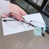 Fashion Business Anti-Blue Reading Glasses Men'S Middle And Old Retro Ultra-Light Frameless Trimmed High Definition Reading Glasses