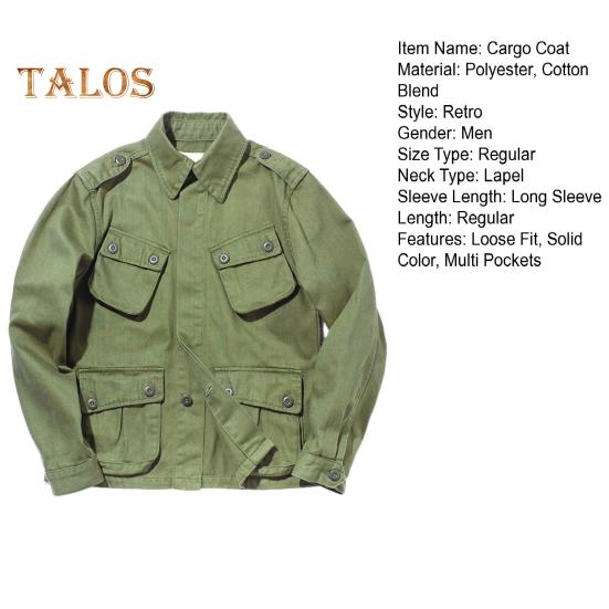 Мужское пальто-карго с лацканами, длинным рукавом, однотонная рабочая куртка с несколькими карманами, застежкой на пуговицы, осенняя повседневная верхняя одежда