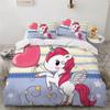 Children Bedding Sets Gifts Unicorn and Colorful Horse Printing Duvet Cover Sets for Kids Girls Boys 2/3 Pcs Single Pink Quilts