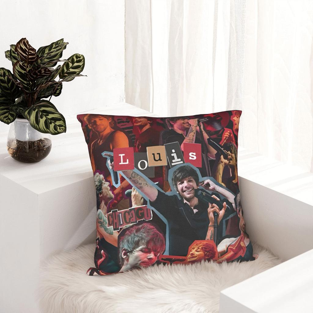 Louis Tomlinsons Singer Pillowcase Printed Polyester Cushion Cover Decoration Throw Pillow Case Cover Home Zipper cm