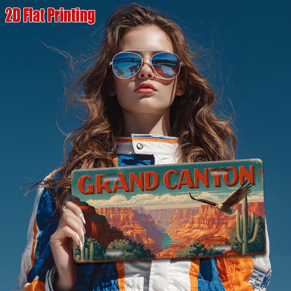 D Flat pc Vintage Metal Sign D Flat Printing GRAND CANYON Aluminum Sign with Canyon Landscape For Decoration Only Ou