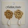 European and American Minimalist Style High-End Stainless Steel Earrings with Exaggerated Petal Geometric Shell Texture Titanium Steel Earrings