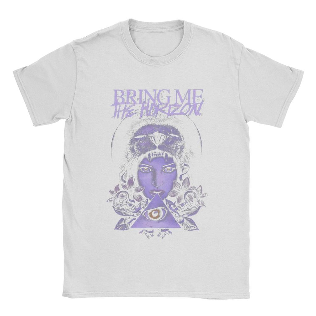 Men's T-Shirt Bring Me The Horizons Rock Casual 100% Cotton Tee Short Sleeve Gothic Metal Band T Shirt Crew Neck merch Big Size